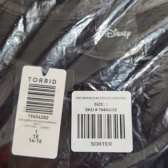 ❤NWT VINTAGE TORRID MINNIE MICKEY MOUSE PRINT SHEER MESH MAXI DRESS DISNEY PLUS - Picture 8 of 16
